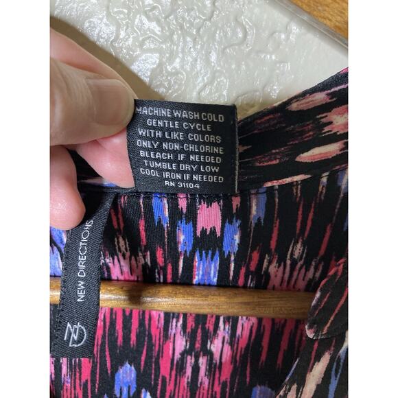 New Directions Top Womens XL Geometric Asymmetrical Layering Blouse Career - Picture 8 of 8